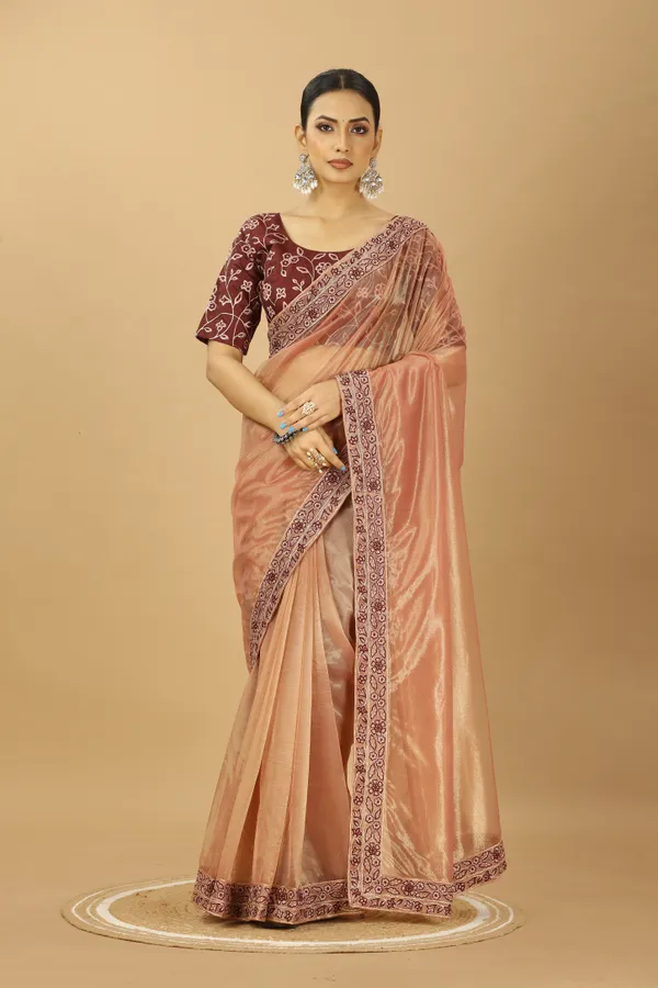 Party_Wear_Designer_Net_Saree_With_Embroidery_Border_and_Blouse