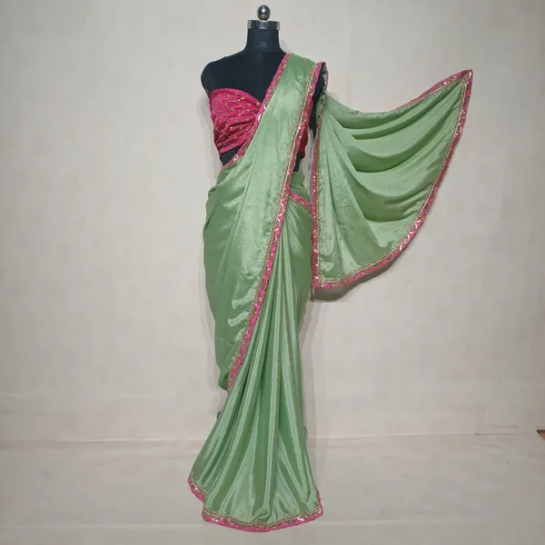 Designer_Chinon_Saree_Decorated_With_Readymade_Sequence_Lace_And_Contrast_Sequence_Embroidered_Unstitched_Blouse_Piece