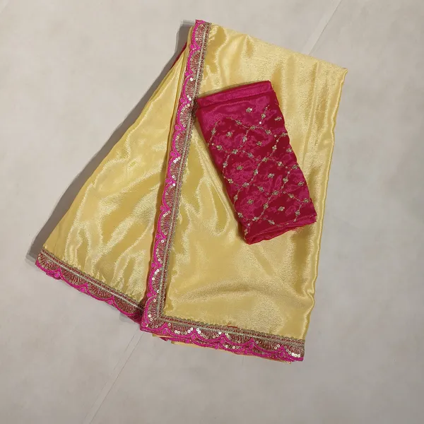 Designer_Chinon_Saree_Decorated_With_Readymade_Sequence_Lace_And_Contrast_Sequence_Embroidered_Unstitched_Blouse_Piece