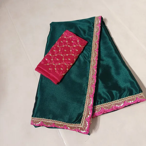 Designer_Chinon_Saree_Decorated_With_Readymade_Sequence_Lace_And_Contrast_Sequence_Embroidered_Unstitched_Blouse_Piece
