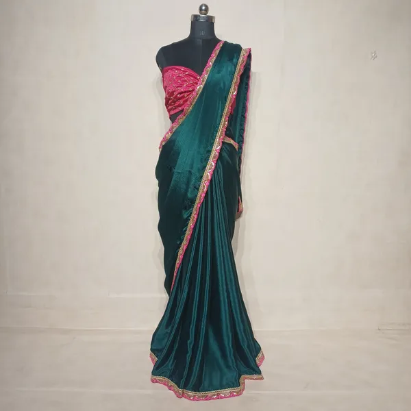 Designer_Chinon_Saree_Decorated_With_Readymade_Sequence_Lace_And_Contrast_Sequence_Embroidered_Unstitched_Blouse_Piece