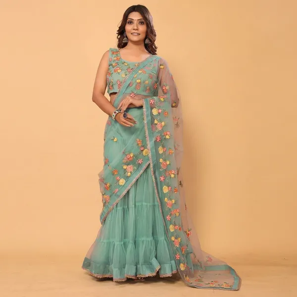 Ready_To_Wear_Attractive_And_Beautiful_Fully_Flair_Net_Embroidery_Ruffle_Lehenga_Saree_With_Stitched_Embroidery_Blouse