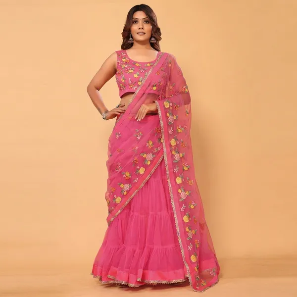 Ready_To_Wear_Attractive_And_Beautiful_Fully_Flair_Net_Embroidery_Ruffle_Lehenga_Saree_With_Stitched_Embroidery_Blouse