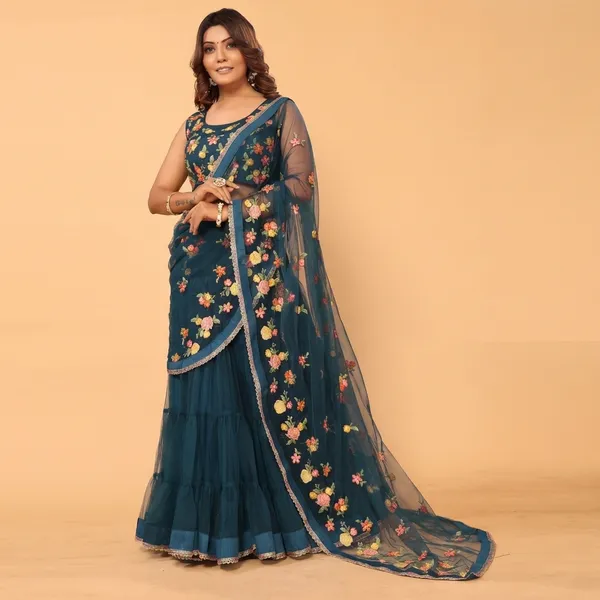 Ready_To_Wear_Attractive_And_Beautiful_Fully_Flair_Net_Embroidery_Ruffle_Lehenga_Saree_With_Stitched_Embroidery_Blouse