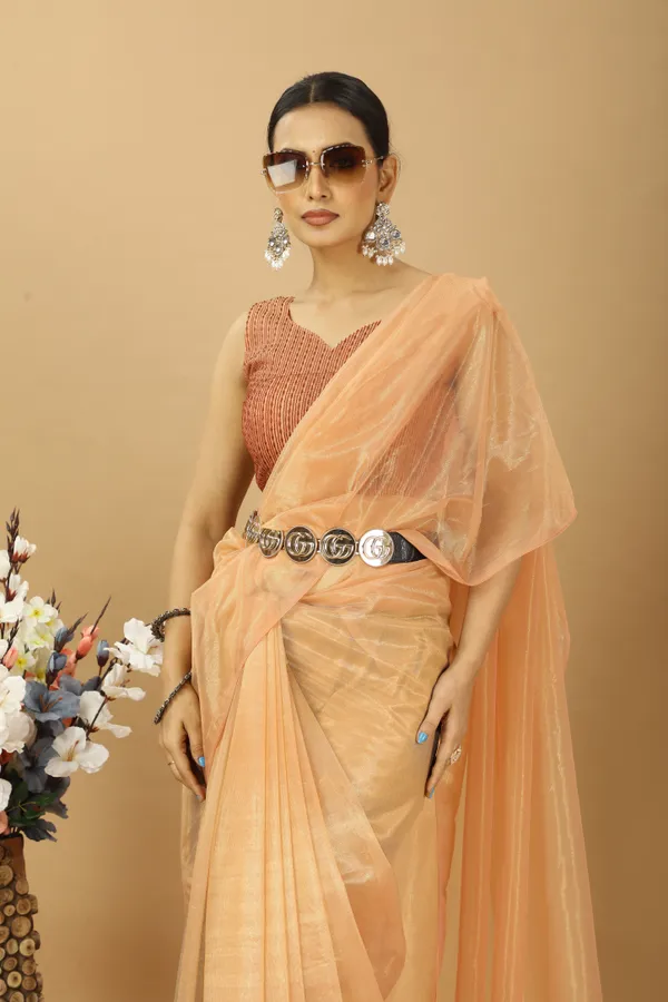 Fancy_Net_Party_Wear_Saree_With_Unstitched_Embroidery_Blouse_Piece