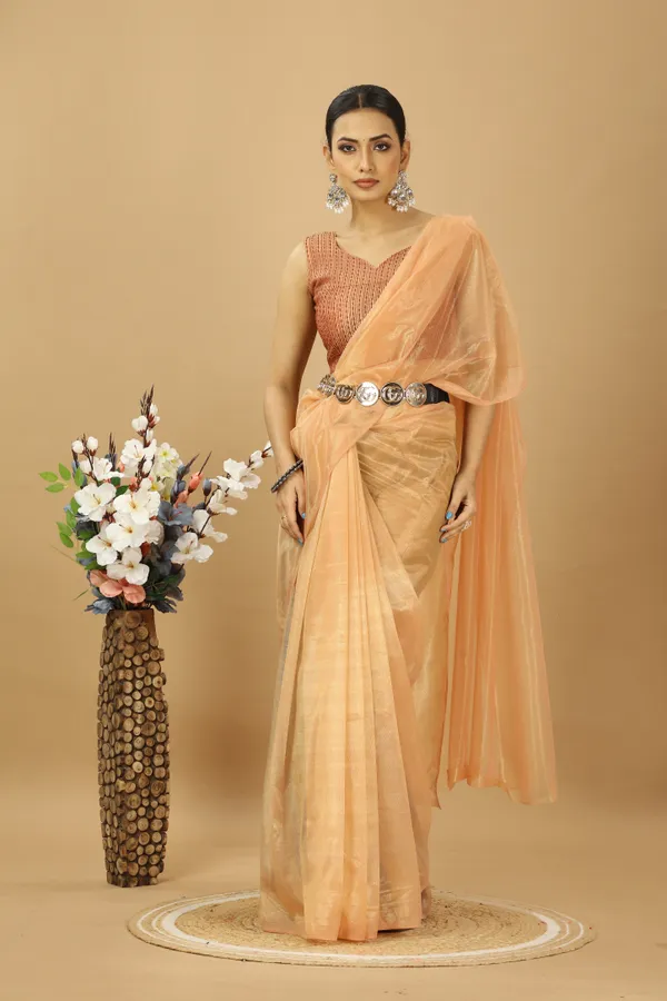 Fancy_Net_Party_Wear_Saree_With_Unstitched_Embroidery_Blouse_Piece