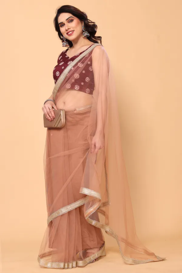 Party_Wear_Designer_Net_Saree_With_Fancy_Border_and_Embroidery_Work_Silk_Blouse