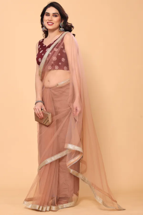 Party_Wear_Designer_Net_Saree_With_Fancy_Border_and_Embroidery_Work_Silk_Blouse