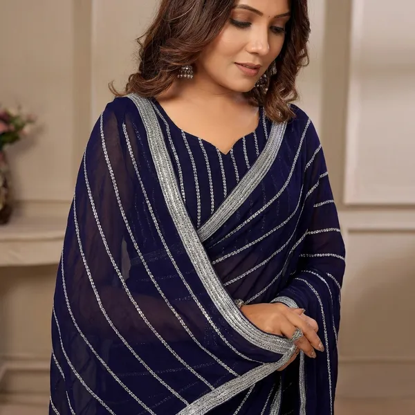 New_Arrival_Georgette_Embroidery_Work_Ready_To_Wear_Saree_With_Unstitched_Embroidery_Work_Blouse