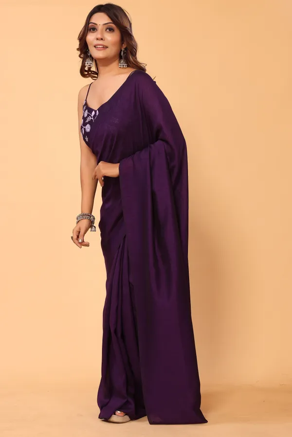 Latest_Design_Vichitra_Silk_Ready_To_Wear_Saree_With_Amazing_Embroidery_Blouse_Piece_&_Belt
