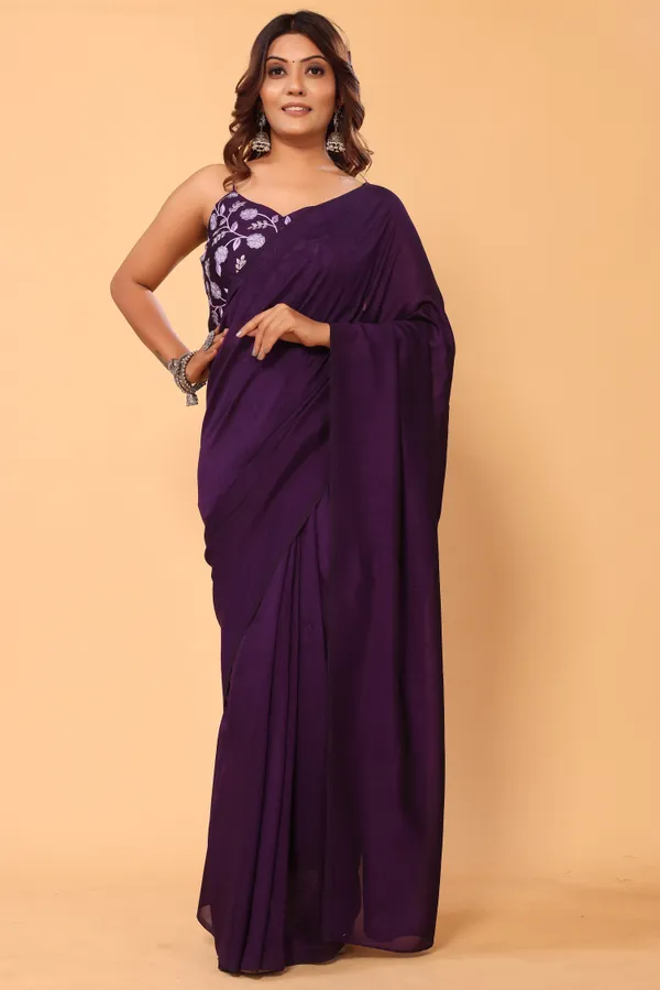 Latest_Design_Vichitra_Silk_Ready_To_Wear_Saree_With_Amazing_Embroidery_Blouse_Piece_&_Belt