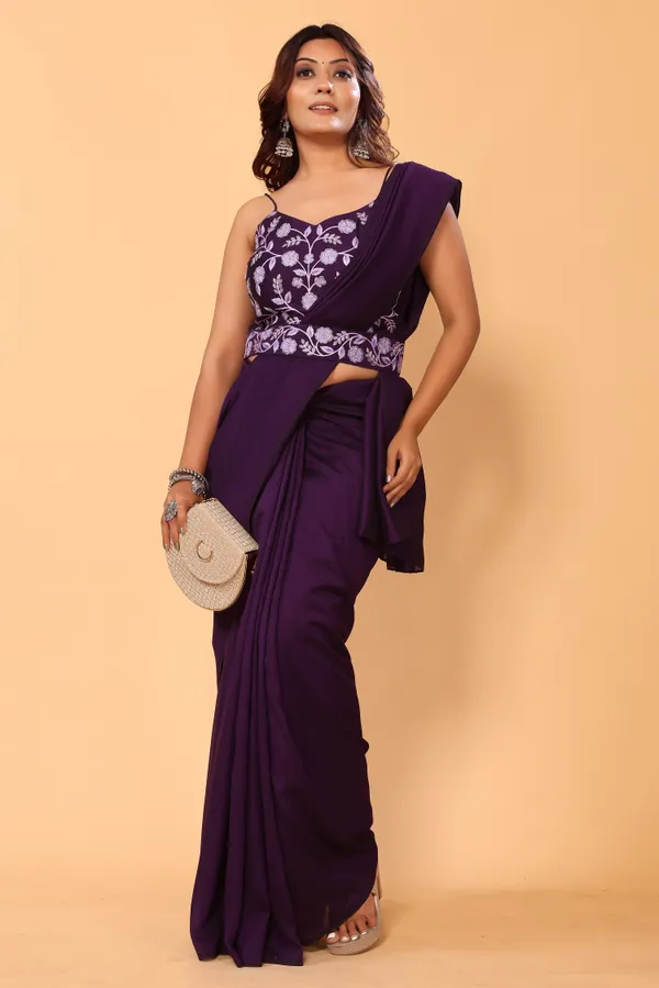 Latest_Design_Vichitra_Silk_Ready_To_Wear_Saree_With_Amazing_Embroidery_Blouse_Piece_&_Belt