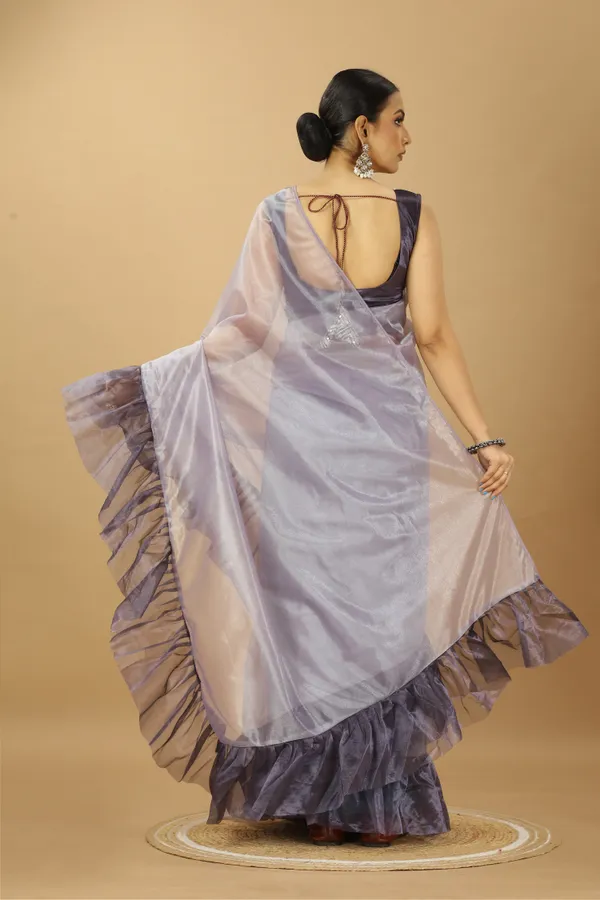 Beautifull_Ruffle_Style_Twill_Net_Saree_with_Thread_Embroidery_Work_Blouse