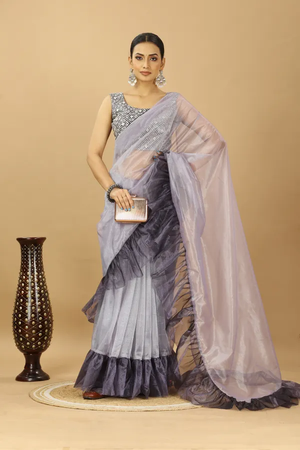 Beautifull_Ruffle_Style_Twill_Net_Saree_with_Thread_Embroidery_Work_Blouse