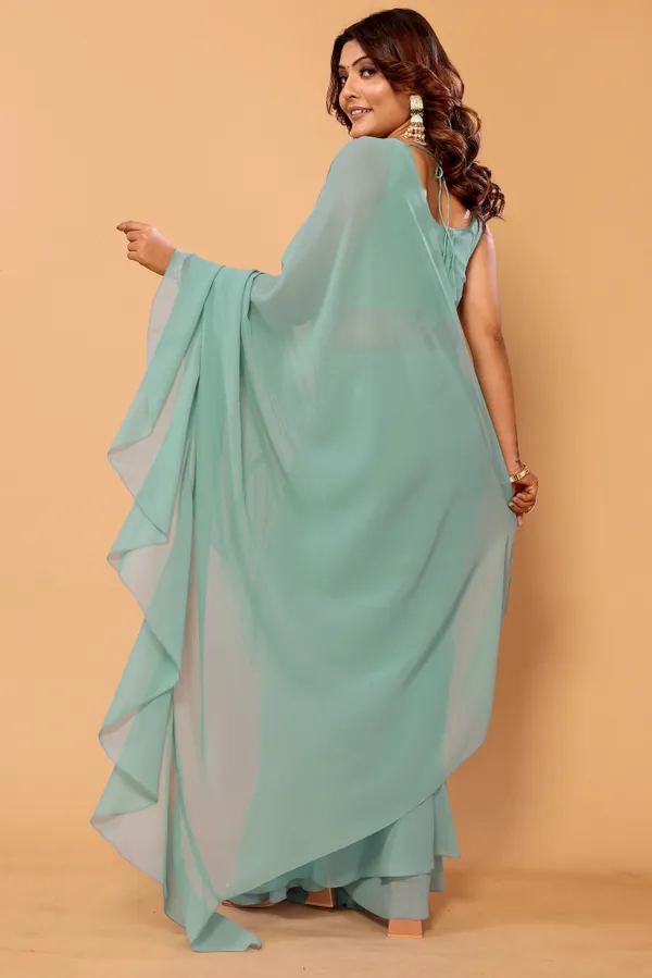 Latest_Design_Georgette_Ruffle_Style_Ready_To_Wear_Saree_With_Amazing_Georgette_Embroidery_Blouse_Piece