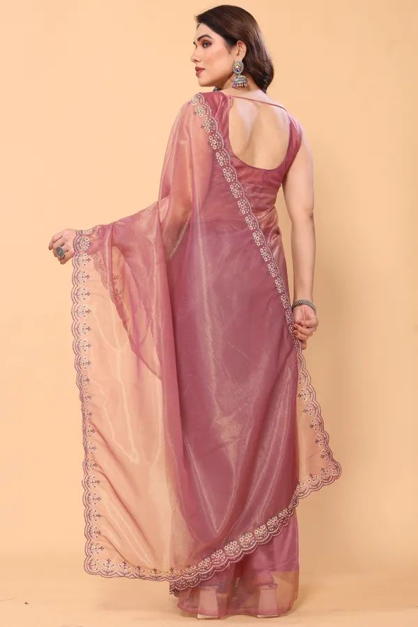 Fancy_Embroidery_Border_Net_Saree_with_Unstitched_Plain_Blouse_Piece