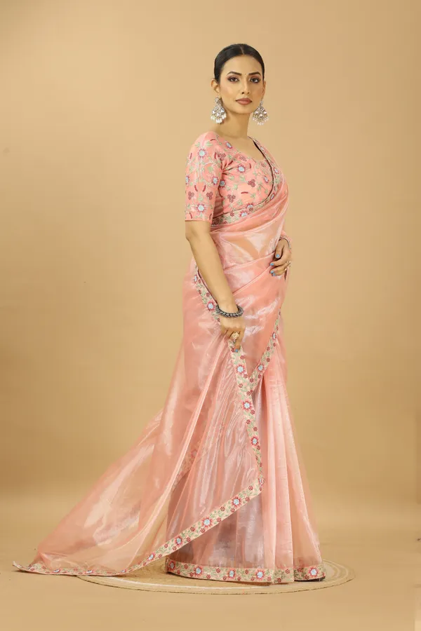 Party_wear_Twill_Net_Saree_With_Embroidery_Less_and_Heavy_Embroidery_Blouse