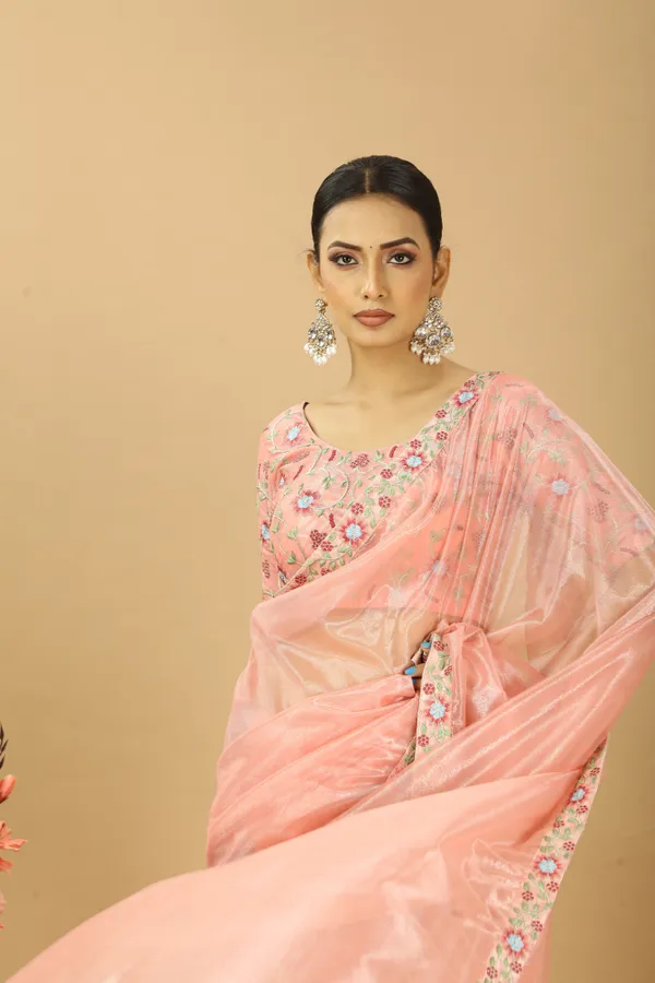 Party_wear_Twill_Net_Saree_With_Embroidery_Less_and_Heavy_Embroidery_Blouse