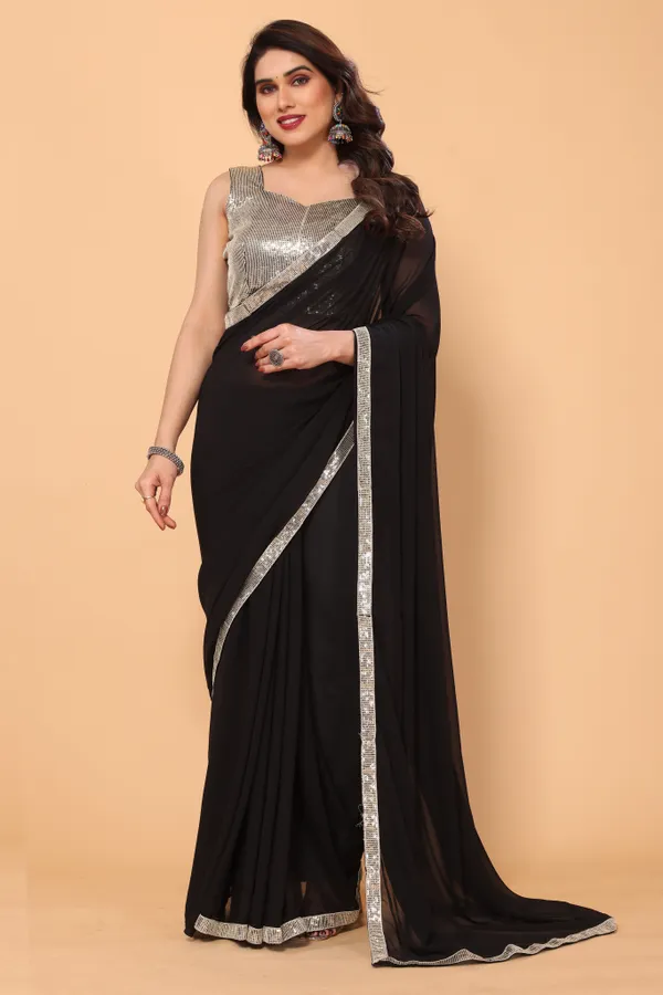 Designer_Amazing_Georgette_Sequence_Border_Saree_with_Unstitched_Georgette_Sequence_Blouse_Piece