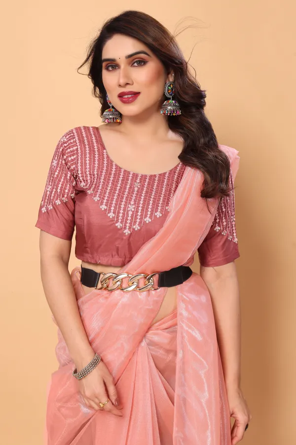 Gorgeous_Twill_Net_Plain_Saree_With_Contrast_Embroidery_Blouse_Piece