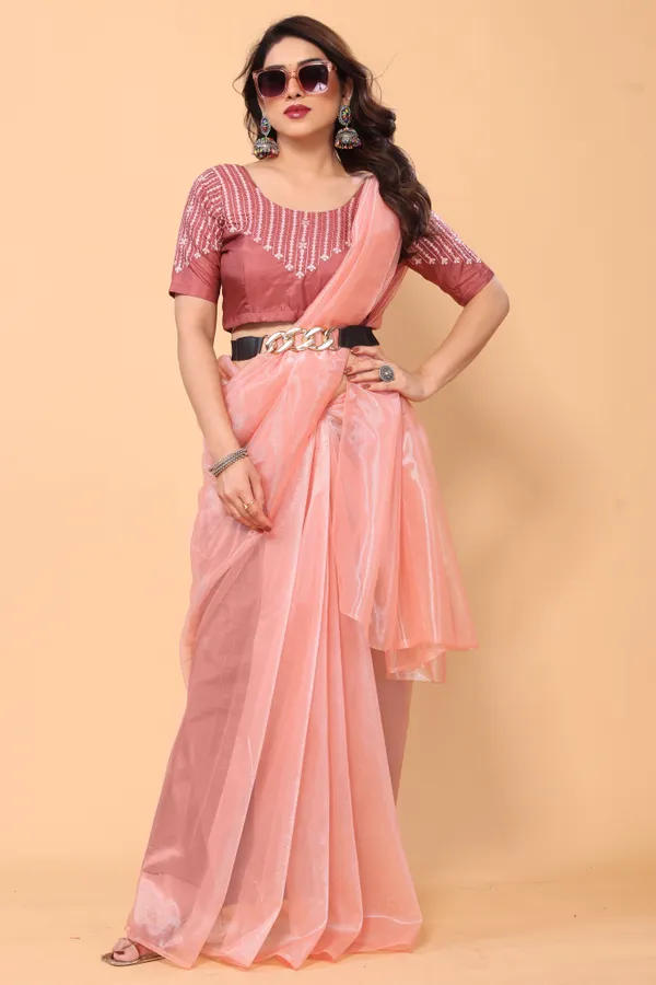 Gorgeous_Twill_Net_Plain_Saree_With_Contrast_Embroidery_Blouse_Piece