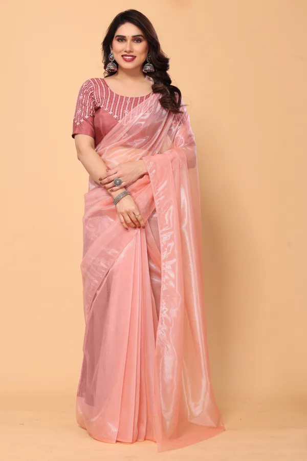Gorgeous_Twill_Net_Plain_Saree_With_Contrast_Embroidery_Blouse_Piece