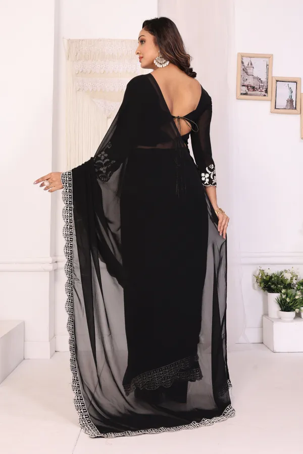 Attractive_Embroidery_Georgette_Ready_to_Wear_Saree_With_Unstitched_Embroidery_Blouse