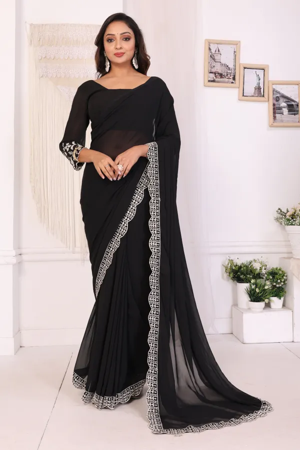 Attractive_Embroidery_Georgette_Ready_to_Wear_Saree_With_Unstitched_Embroidery_Blouse