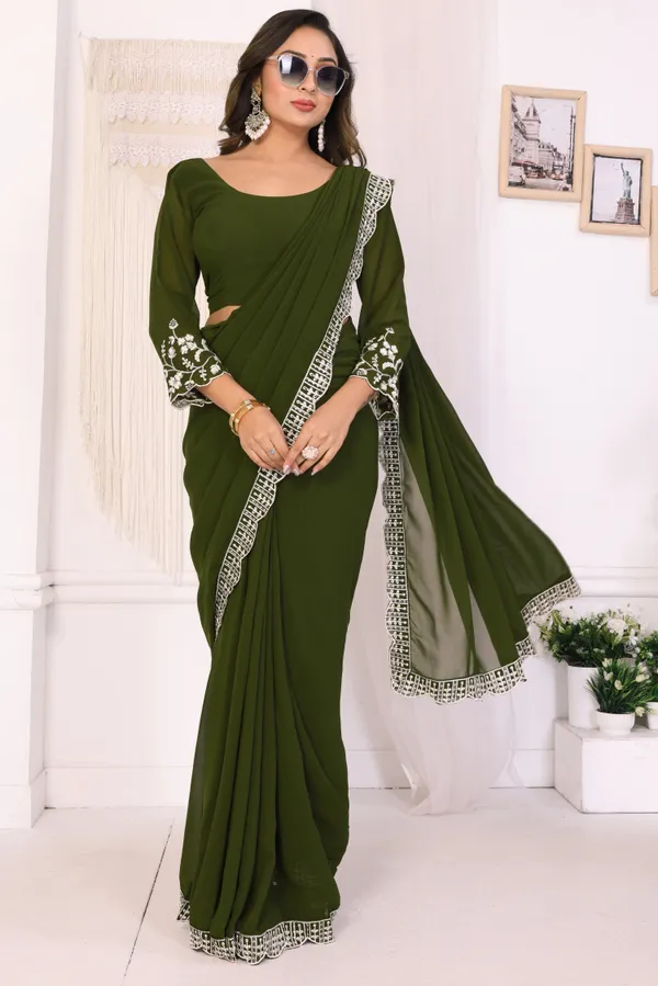 Attractive_Embroidery_Georgette_Ready_to_Wear_Saree_With_Unstitched_Embroidery_Blouse