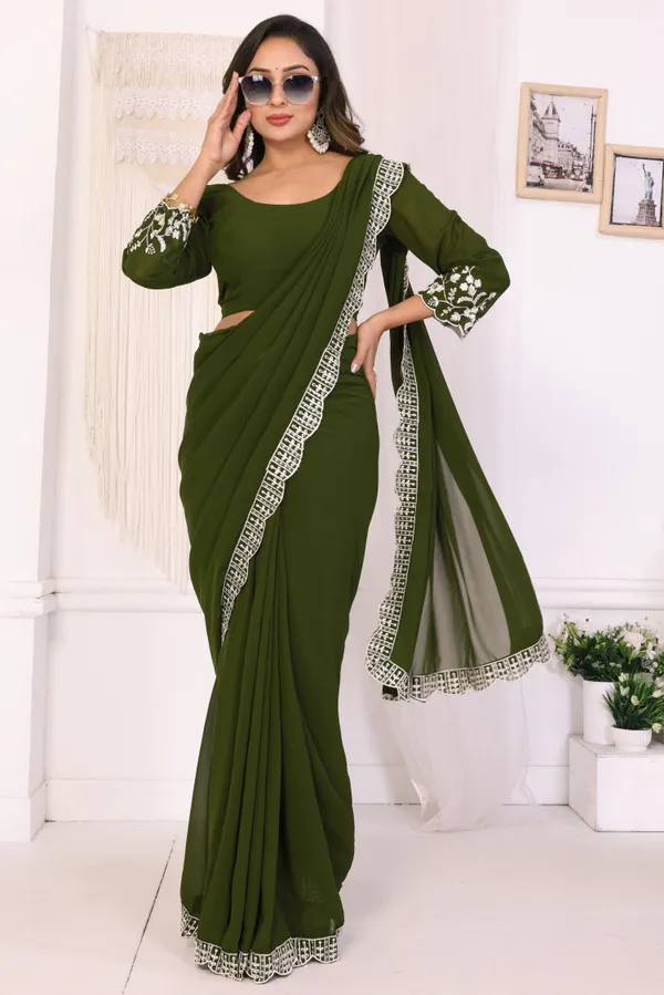 Attractive_Embroidery_Georgette_Ready_to_Wear_Saree_With_Unstitched_Embroidery_Blouse