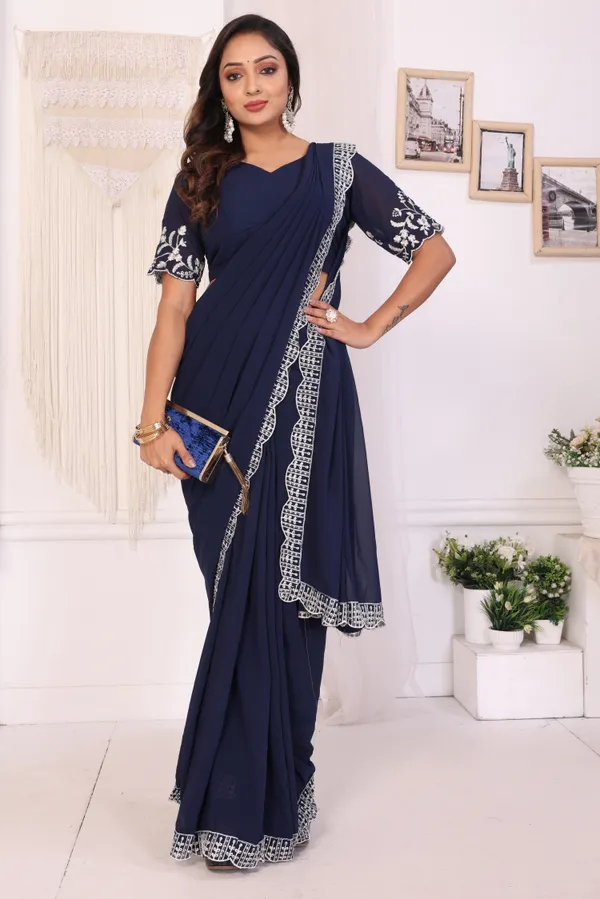 Attractive_Embroidery_Georgette_Ready_to_Wear_Saree_With_Unstitched_Embroidery_Blouse