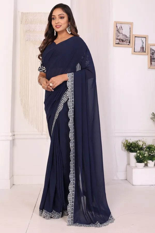 Attractive_Embroidery_Georgette_Ready_to_Wear_Saree_With_Unstitched_Embroidery_Blouse