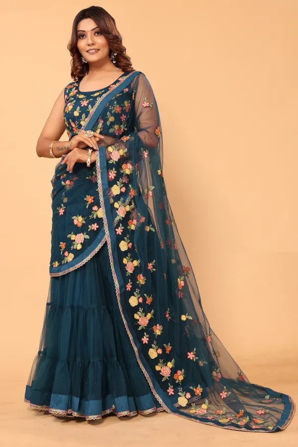 Ready_To_Wear_Attractive_And_Beautiful_Fully_Flair_Net_Embroidery_Ruffle_Lehenga_Saree_With_Stitched_Embroidery_Blouse