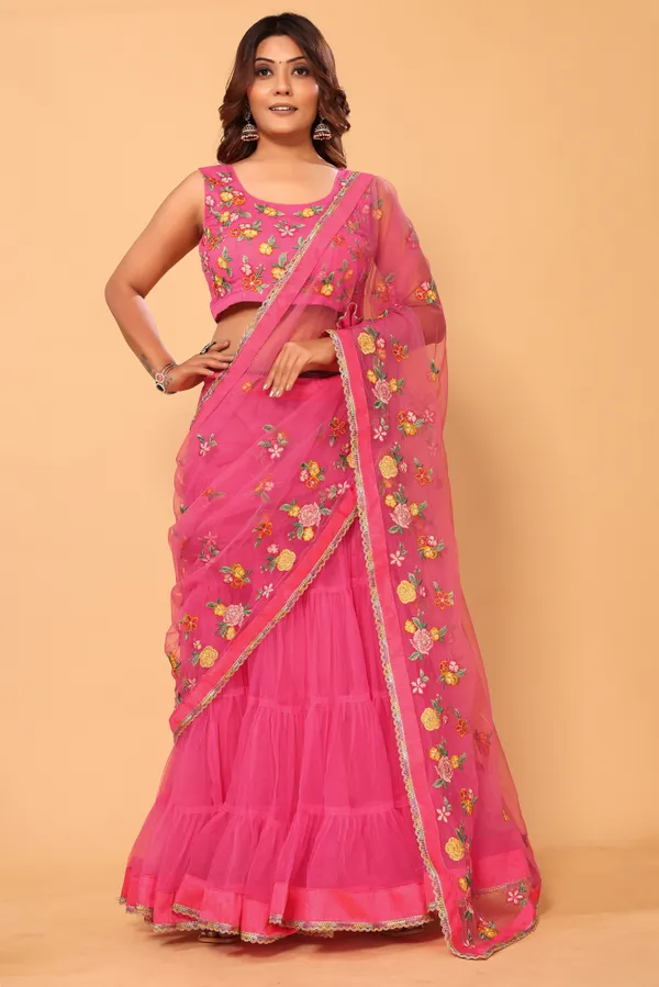 Ready_To_Wear_Attractive_And_Beautiful_Fully_Flair_Net_Embroidery_Ruffle_Lehenga_Saree_With_Stitched_Embroidery_Blouse
