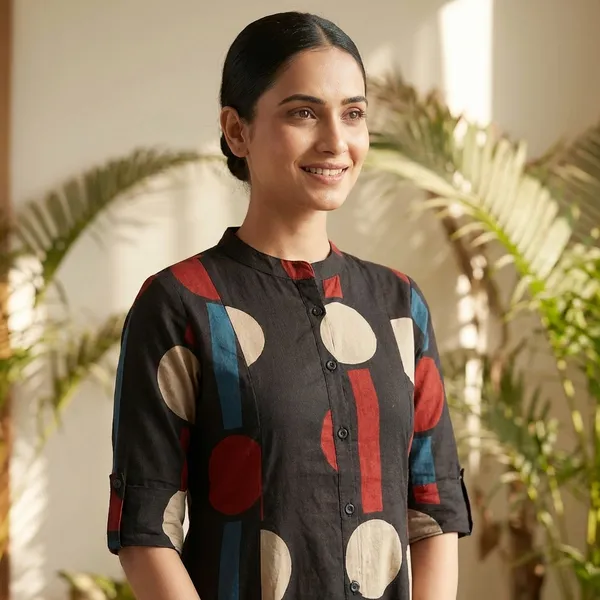 Mud_Red_Premium_Floral_Fine_Cotton_Kurti_Palazza_Set_For_Women