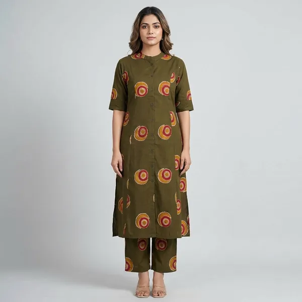 Green_Premium_Floral_Fine_Cotton_Kurti_Palazza_Set_For_Women