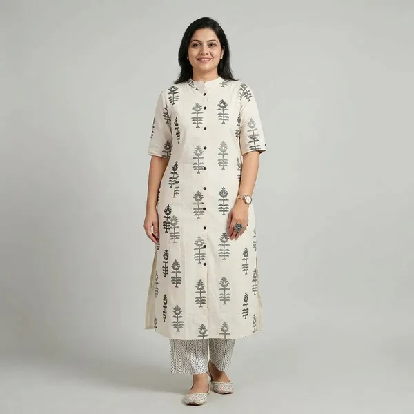 White_Printed_Cotton_Kurti_Palazzo_Co_Ord_Set_Stylish_Daily_Wear_For_Women