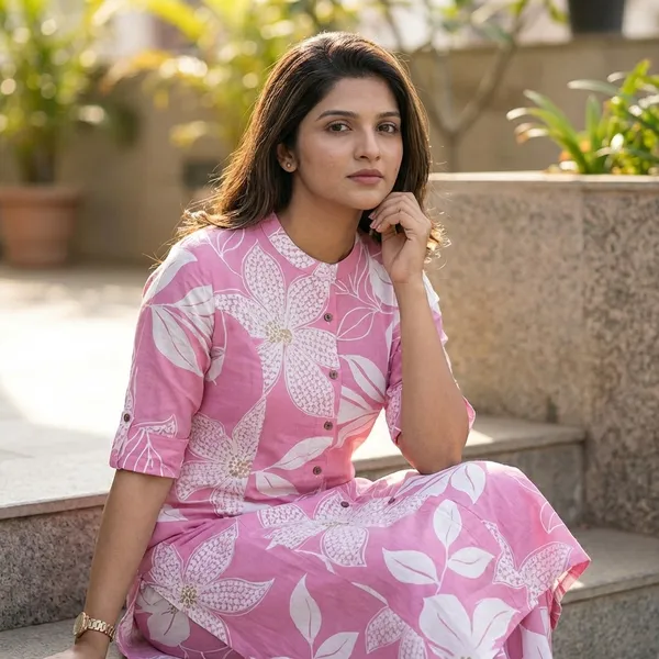 Pink_Printed_Cotton_Kurti_Palazzo_Co_Ord_Set_Stylish_Daily_Wear_For_Women