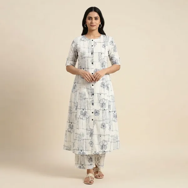 White_Printed_Cotton_Kurti_Palazzo_Co_Ord_Set_Stylish_Daily_Wear_For_Women