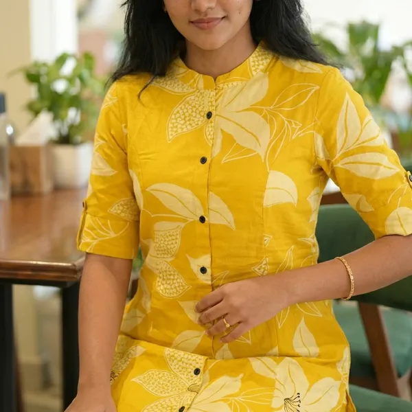 Yellow_Printed_Cotton_Kurti_Palazzo_Co_Ord_Set_Stylish_Daily_Wear_For_Women