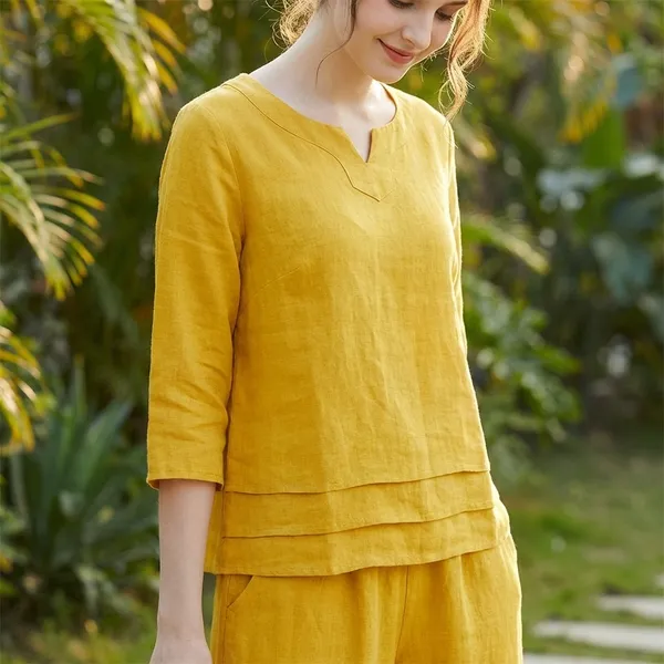 Yellow_Printed_Cotton_Kurti_Palazzo_Co_Ord_Set_Stylish_Daily_Wear_For_Women