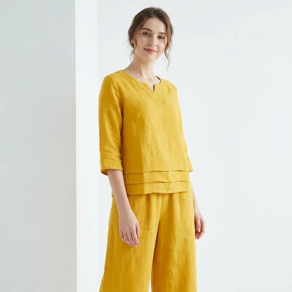 Yellow_Printed_Cotton_Kurti_Palazzo_Co_Ord_Set_Stylish_Daily_Wear_For_Women