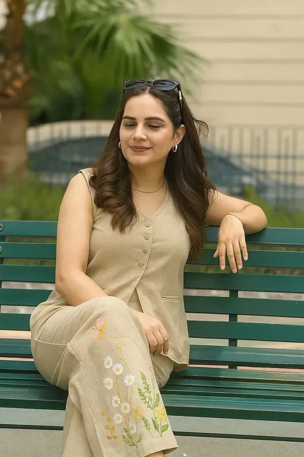 Beige_Printed_Cotton_Kurti_Palazzo_Co_Ord_Set_Stylish_Daily_Wear_For_Women