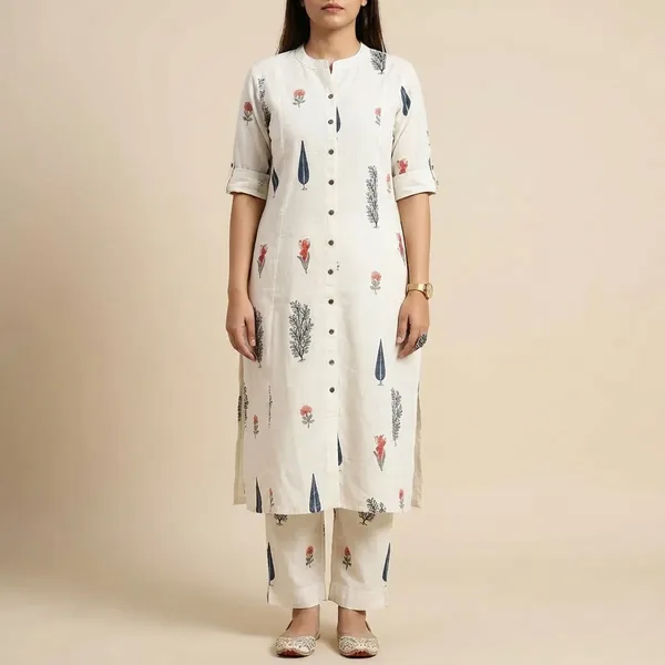 White_Printed_Cotton_Kurti_Palazzo_Co_Ord_Set_Stylish_Daily_Wear_For_Women