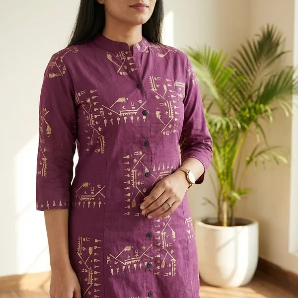 Maroon_Printed_Cotton_Kurti_Palazzo_Co_Ord_Set_Stylish_Daily_Wear_For_Women