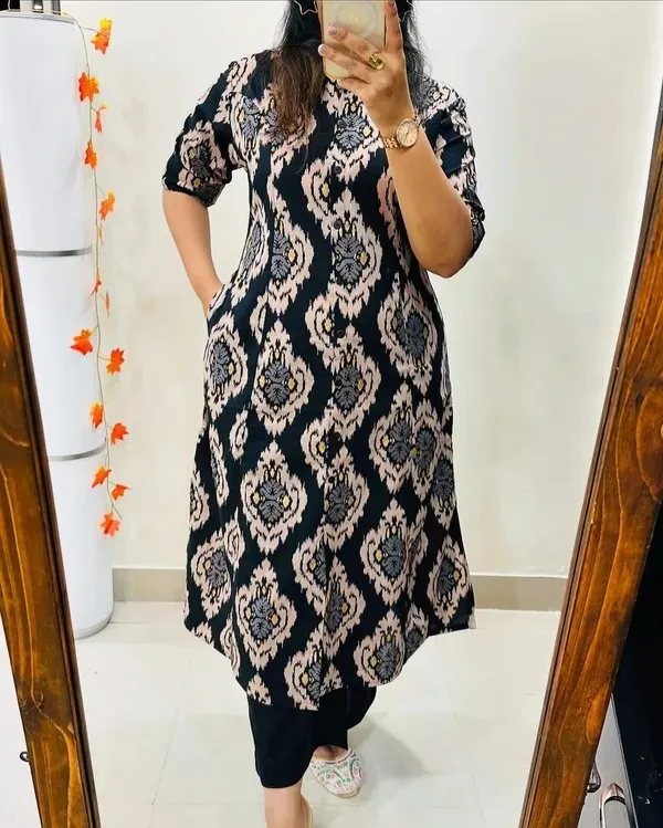 Black_Printed_Cotton_Kurti_Palazzo_Co_Ord_Set_Stylish_Daily_Wear_For_Women