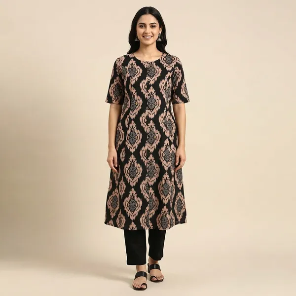 Black_Printed_Cotton_Kurti_Palazzo_Co_Ord_Set_Stylish_Daily_Wear_For_Women