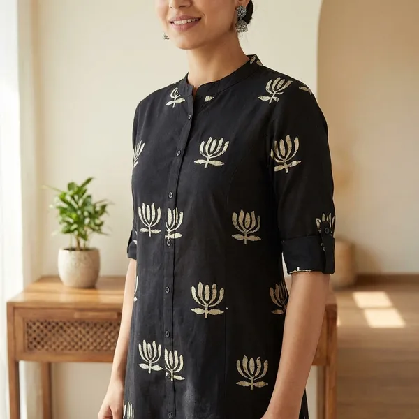 Black_Printed_Cotton_Kurti_Palazzo_Co_Ord_Set_Stylish_Daily_Wear_For_Women