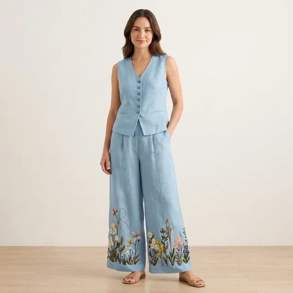 Light_Blue_Printed_Cotton_Kurti_Palazzo_Co_Ord_Set_Stylish_Daily_Wear_For_Women
