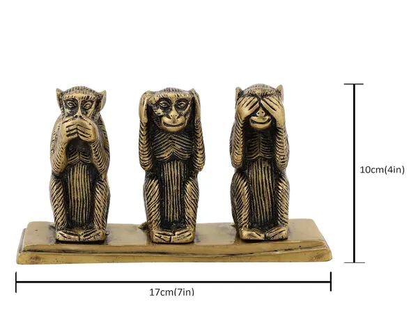Brass_3_Monkey_7_Inches_And_1_4_Kg_Ethnic_Design_Handmade_Statue_For_Home_Decor_Office_Counter_Decorative_Antique_Figurine_Handcrafted_Unique_Piece_Showpiece_Vastu_Animal_Gift_Item